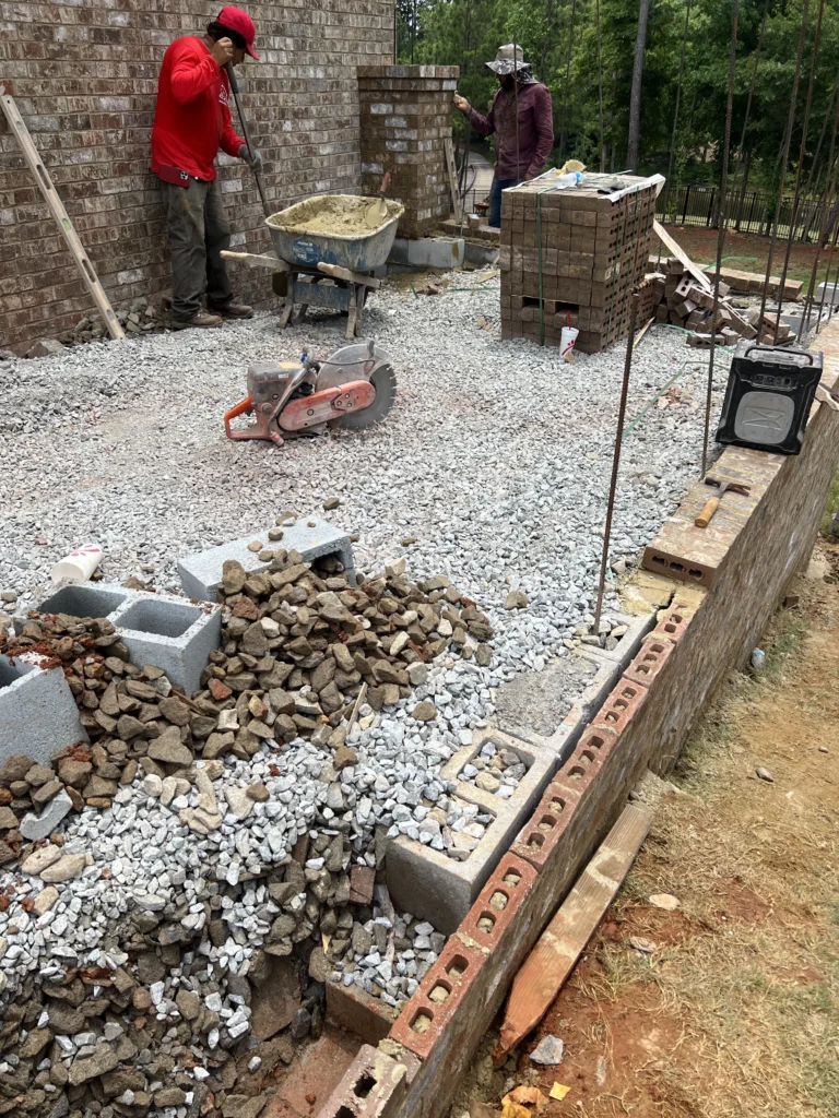 Concrete block foundation and masonry wall construction in Metro Atlanta