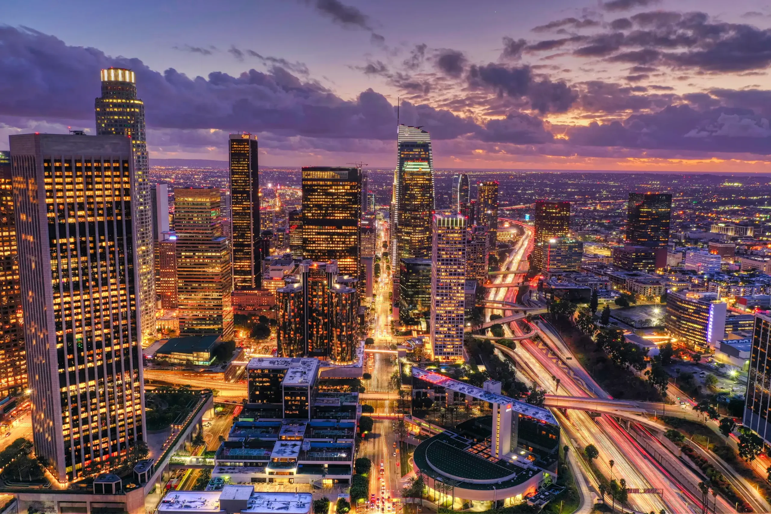 Downtown city skyline representing commercial masonry and multi-story structural construction services in Atlanta GA